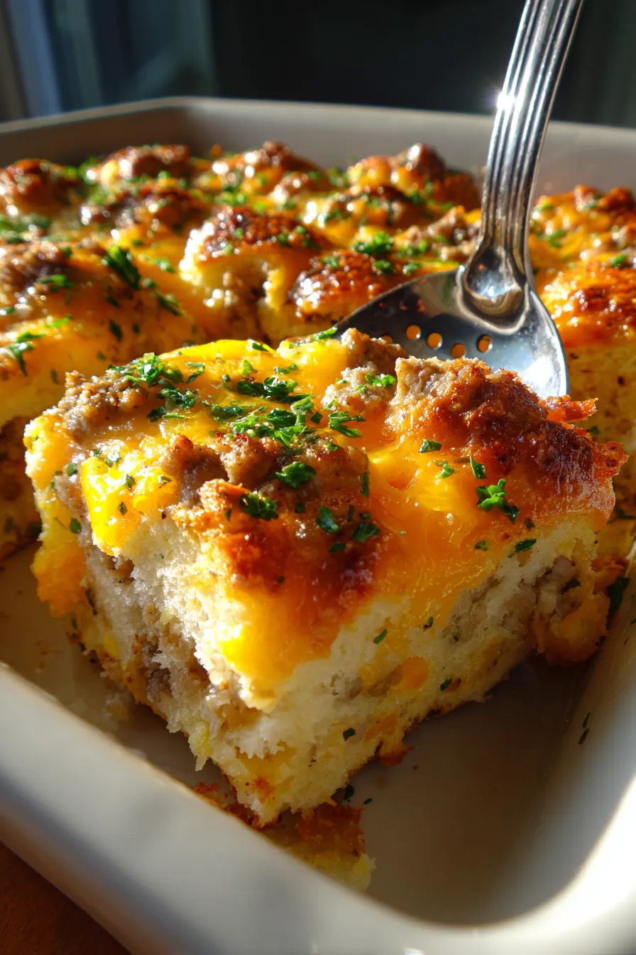 Sausage Egg Casserole-hot steaming-ingredients