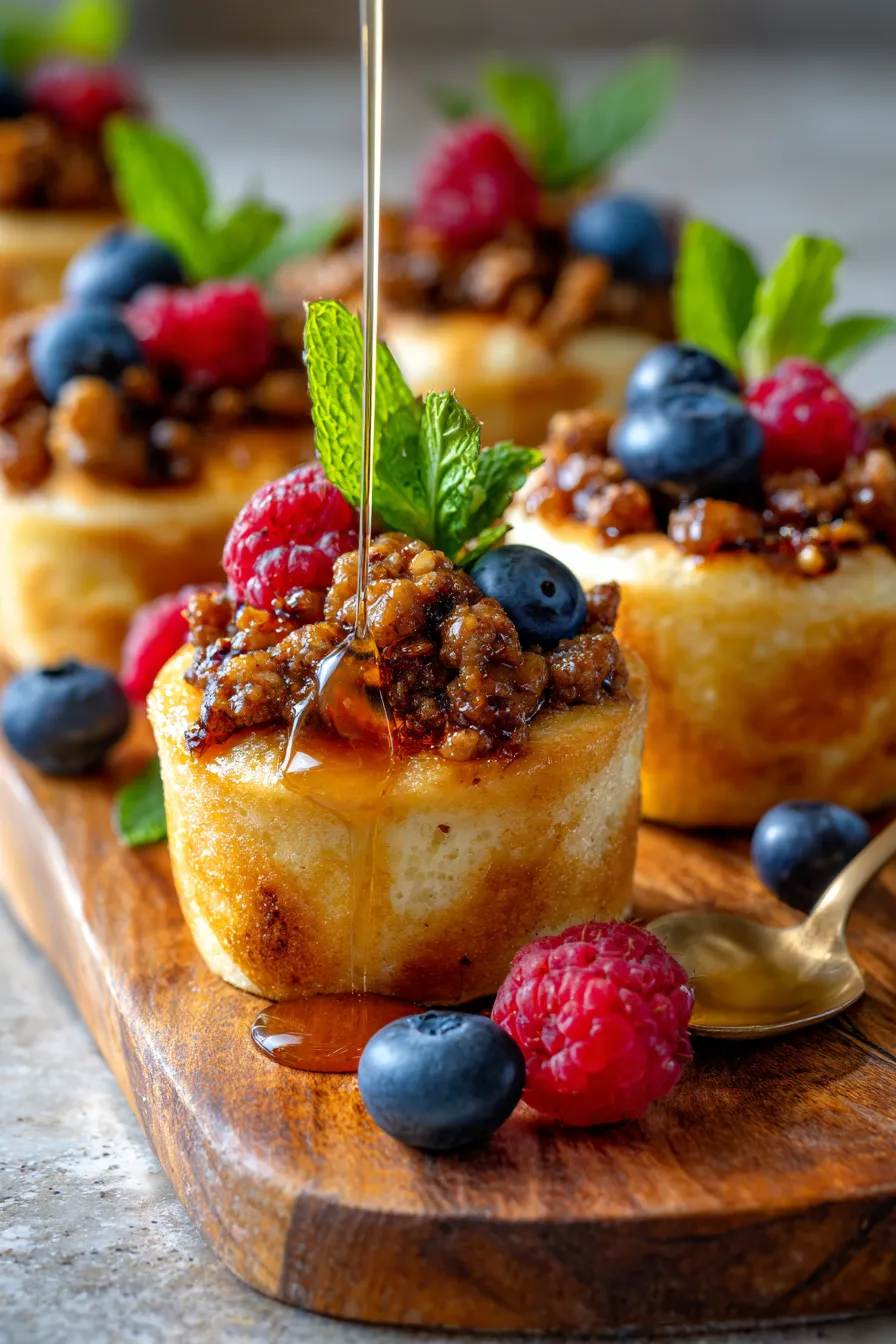 Sausage Pancake Muffins-golden-brown-tray-warm-light