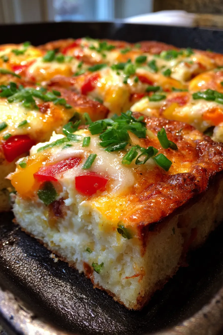 Simple Brunch Egg Bake with Cheese-cheesy-closeup
