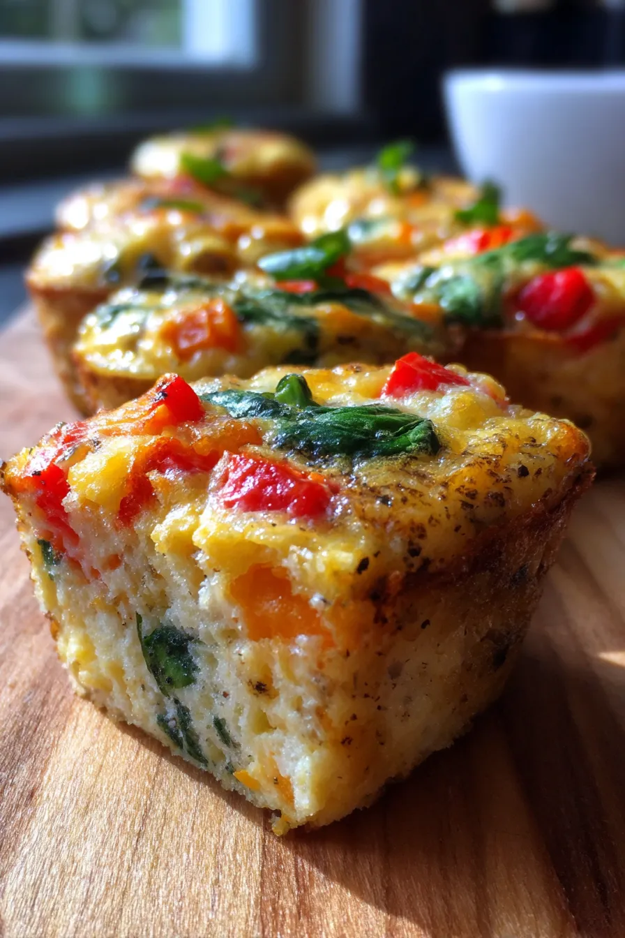 Simple Egg Muffins with Veggies-fluffy-texture-closeup