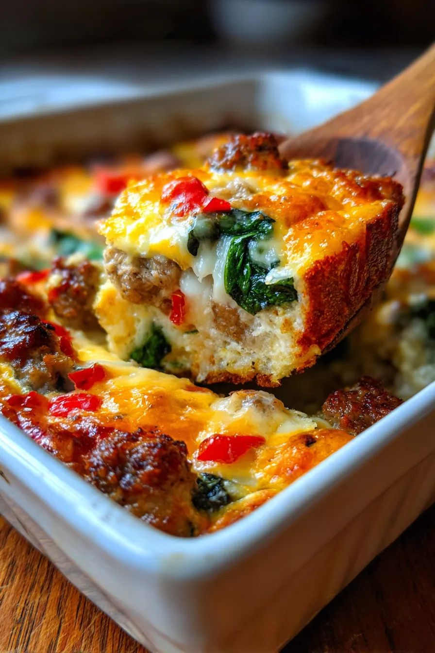 10-Minute Protein Packed Egg Bake Breakfast Casserole-ingredients-assembly