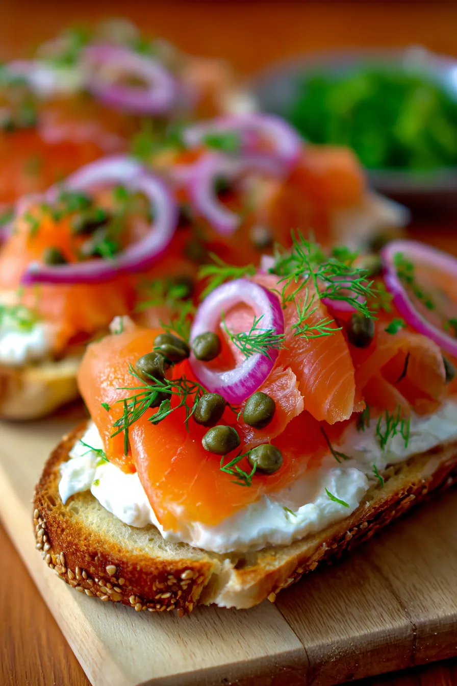 10-Minute Smoked Salmon Bagel | Healthy Breakfast-assembly-process-step