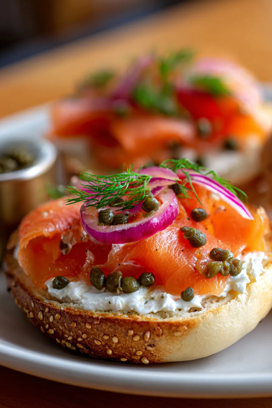 10-Minute Smoked Salmon Bagel | Healthy Breakfast-plated-gourmet-light