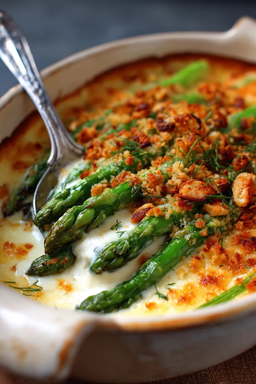 Asparagus Casserole-golden-brown-crust