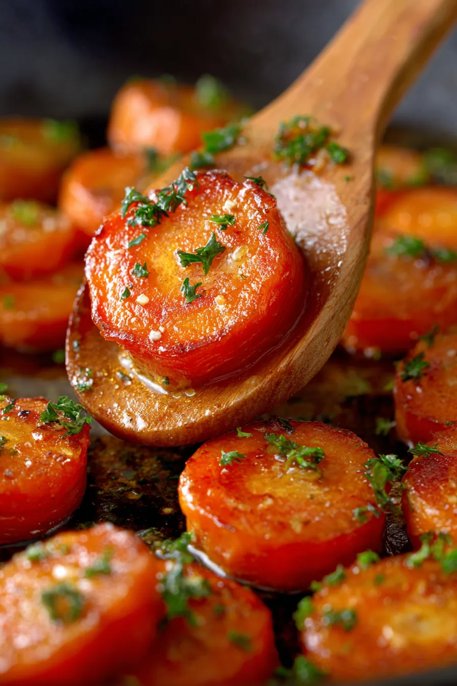 Baked Carrots with Brown Sugar-on plate-serving
