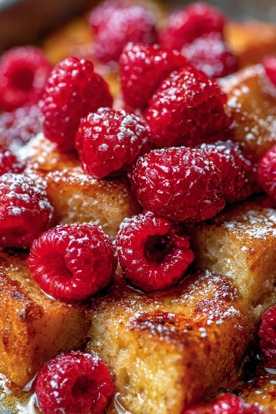 Baked French Toast Casserole on breakfast table