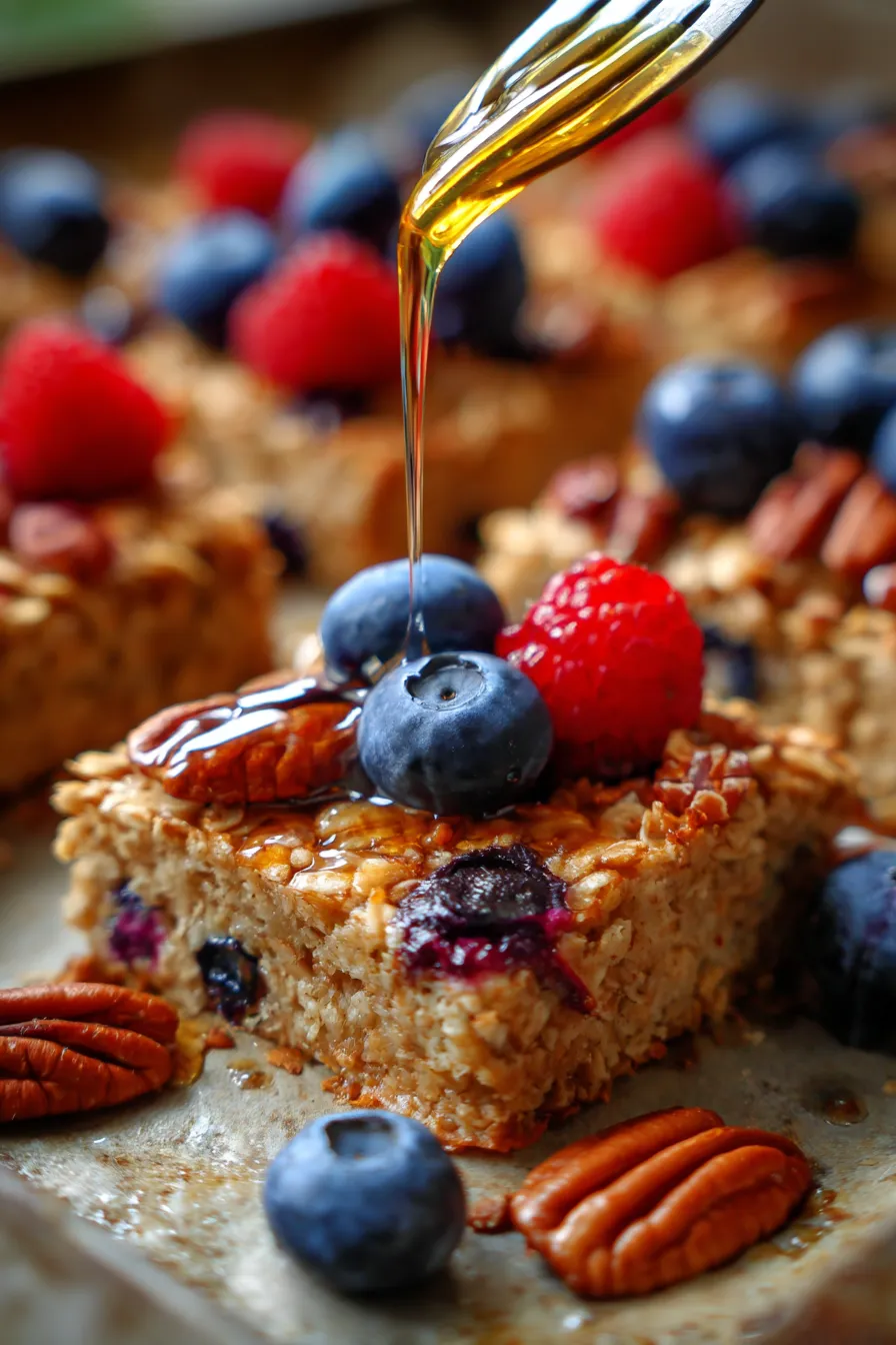 baked-oatmeal-slices-pecans-syrup