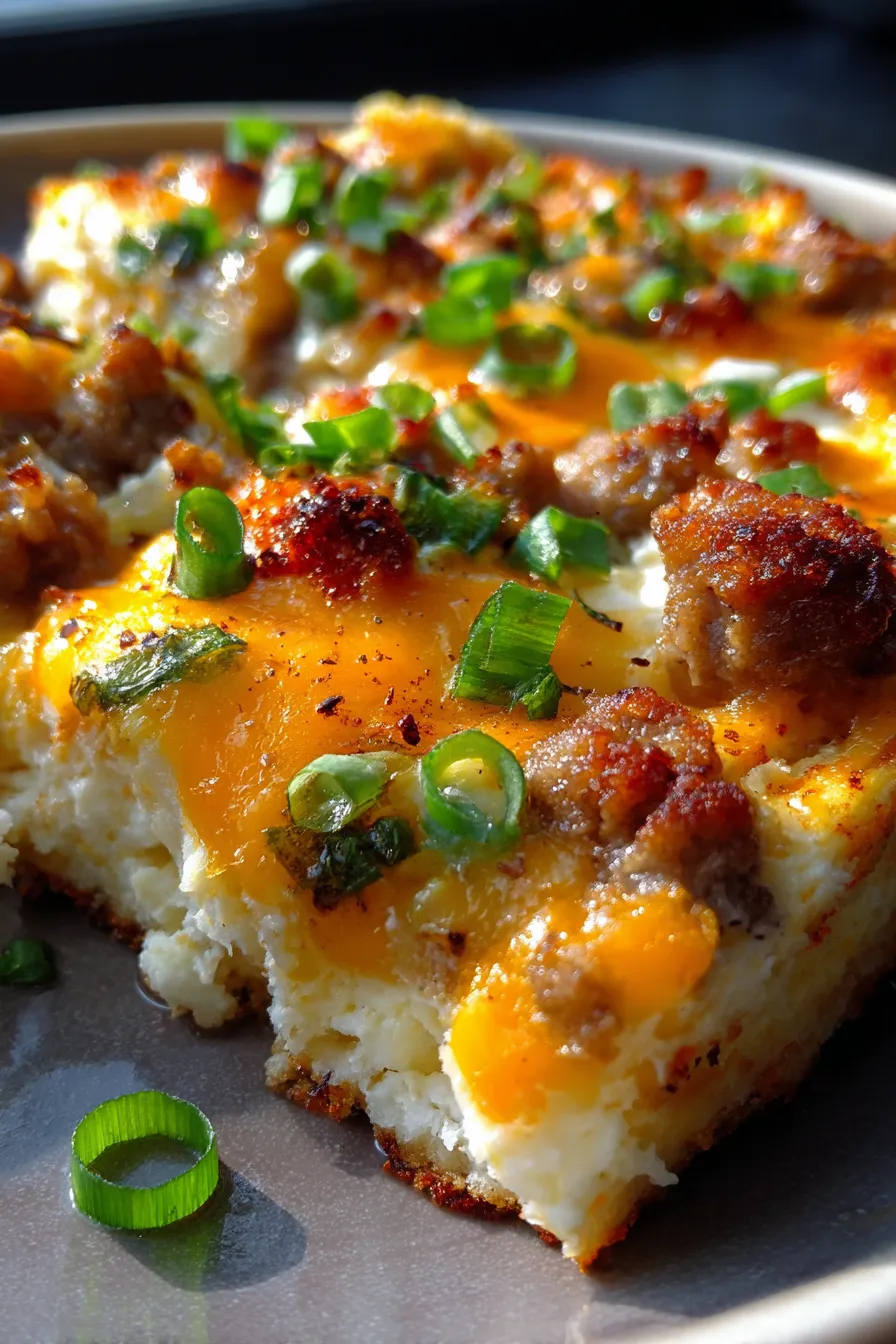 baked pancake sausage casserole with cheese