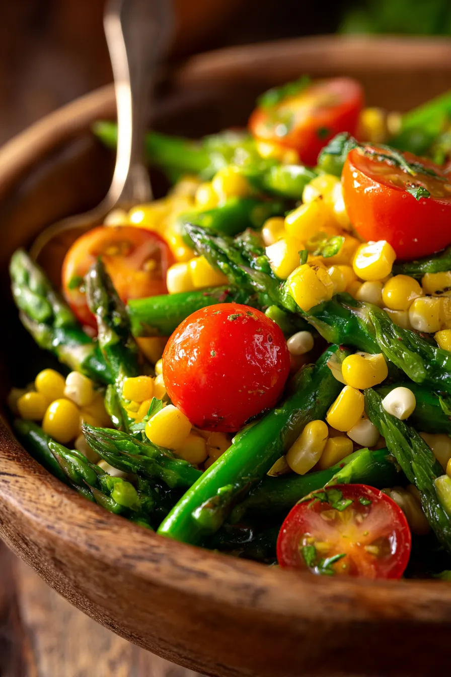 BEST Asparagus & Summer Corn Salad-texture-closeup