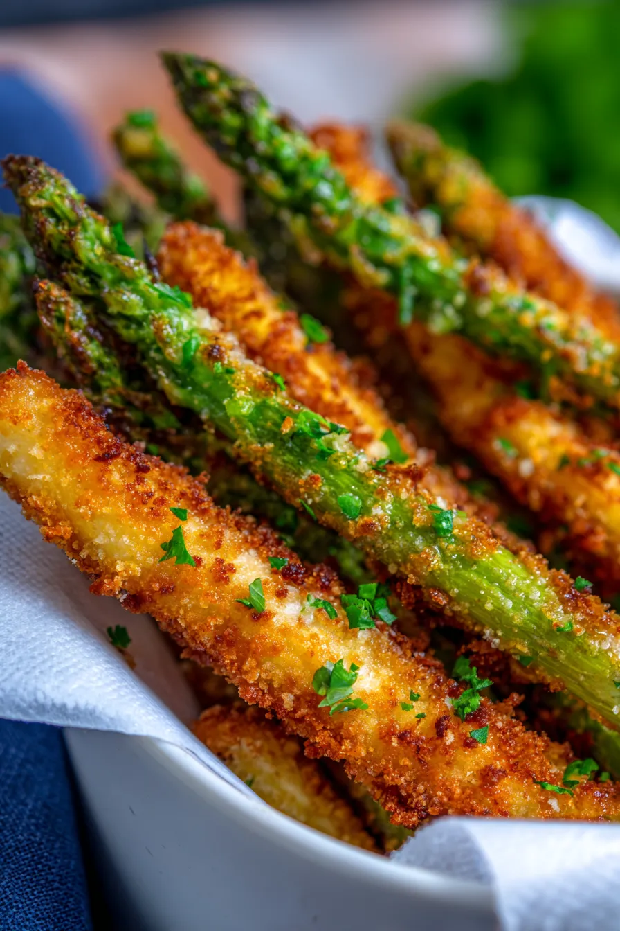 Breaded Air Fryer Asparagus Fries-ingredients-prep