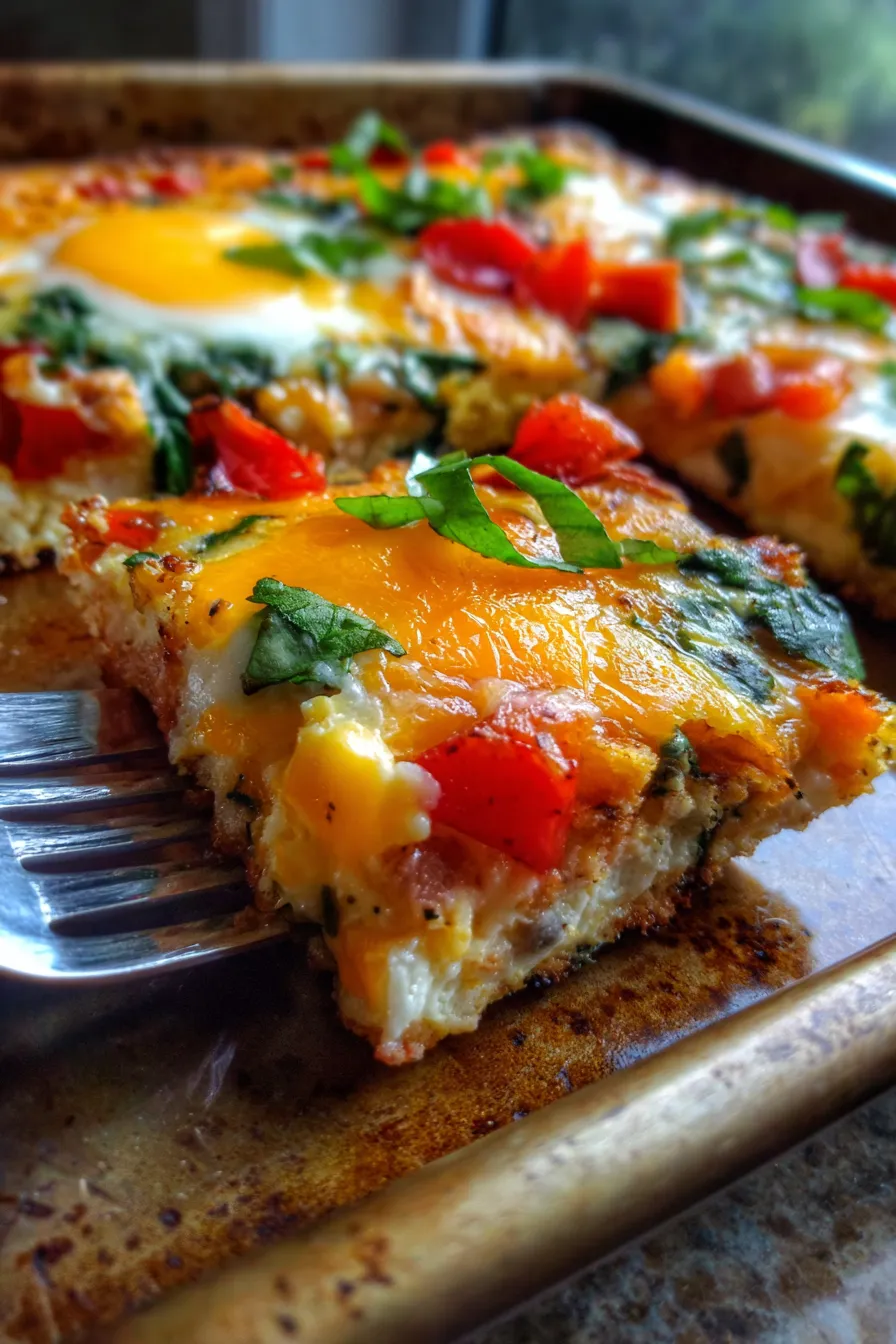 Breakfast Casserole ingredients spread on sheet pan