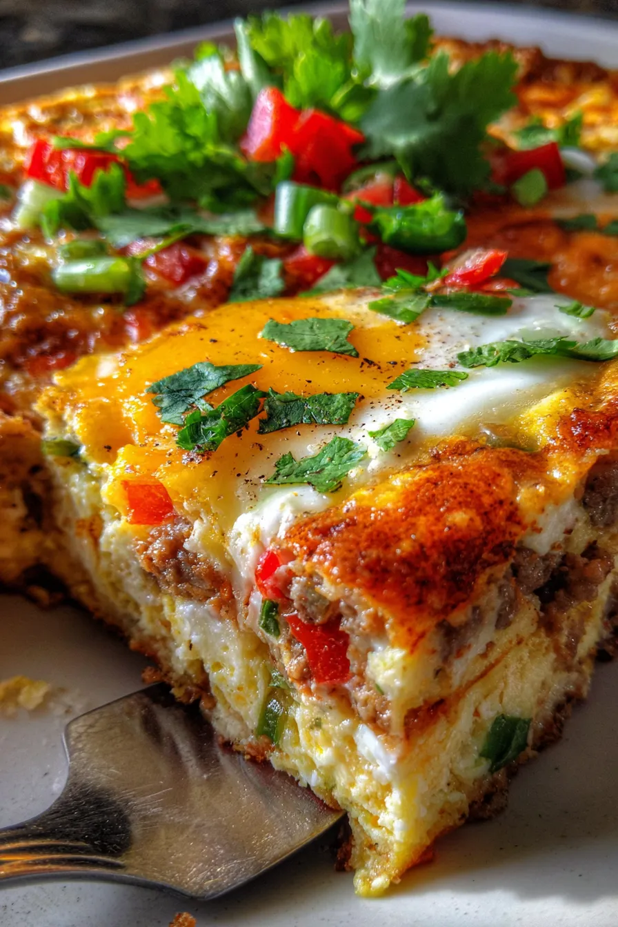 Breakfast Casserole-sliced-texture-closeup