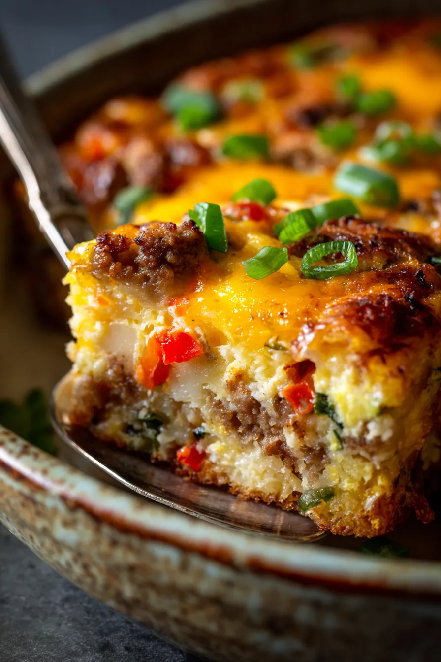 breakfast casserole texture close-up