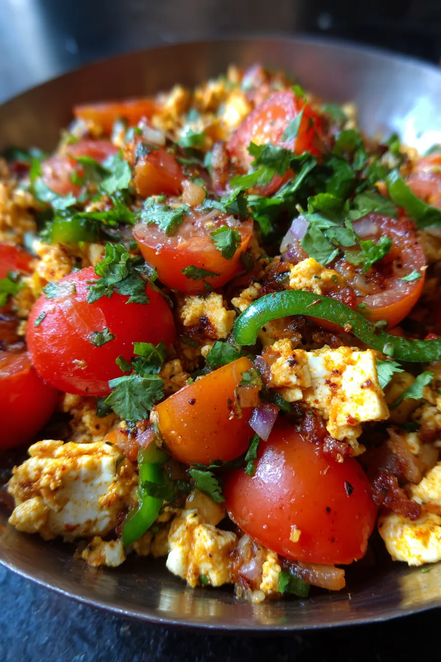 Breakfast recipes Indian - creamy paneer dish - serving suggestion
