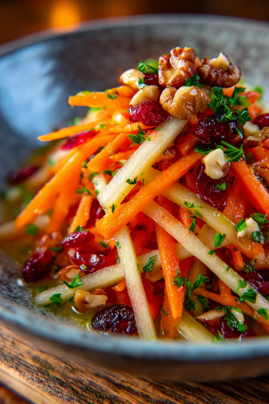 Carrot Apple Salad ingredients prep table