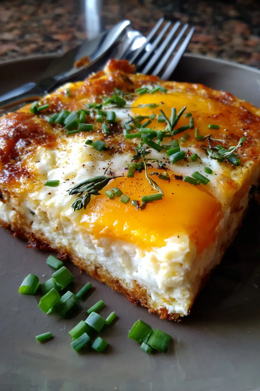 Cottage Cheese Egg Breakfast Bake (High Protein)-sliced-served