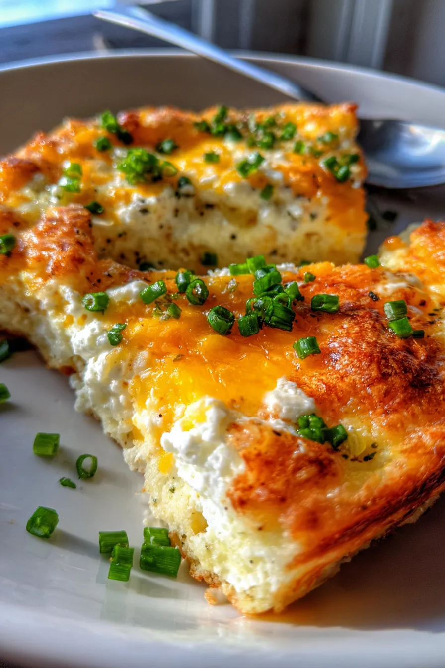 Cottage Cheese Egg Breakfast Bake (High Protein)-texture-closeup