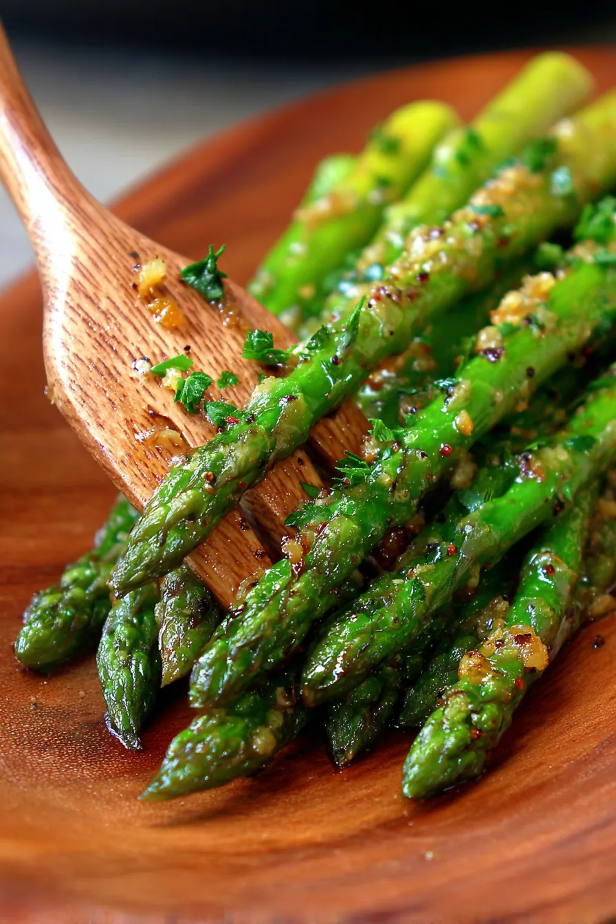 Dijon Roasted Garlic Asparagus-ingredients-overhead
