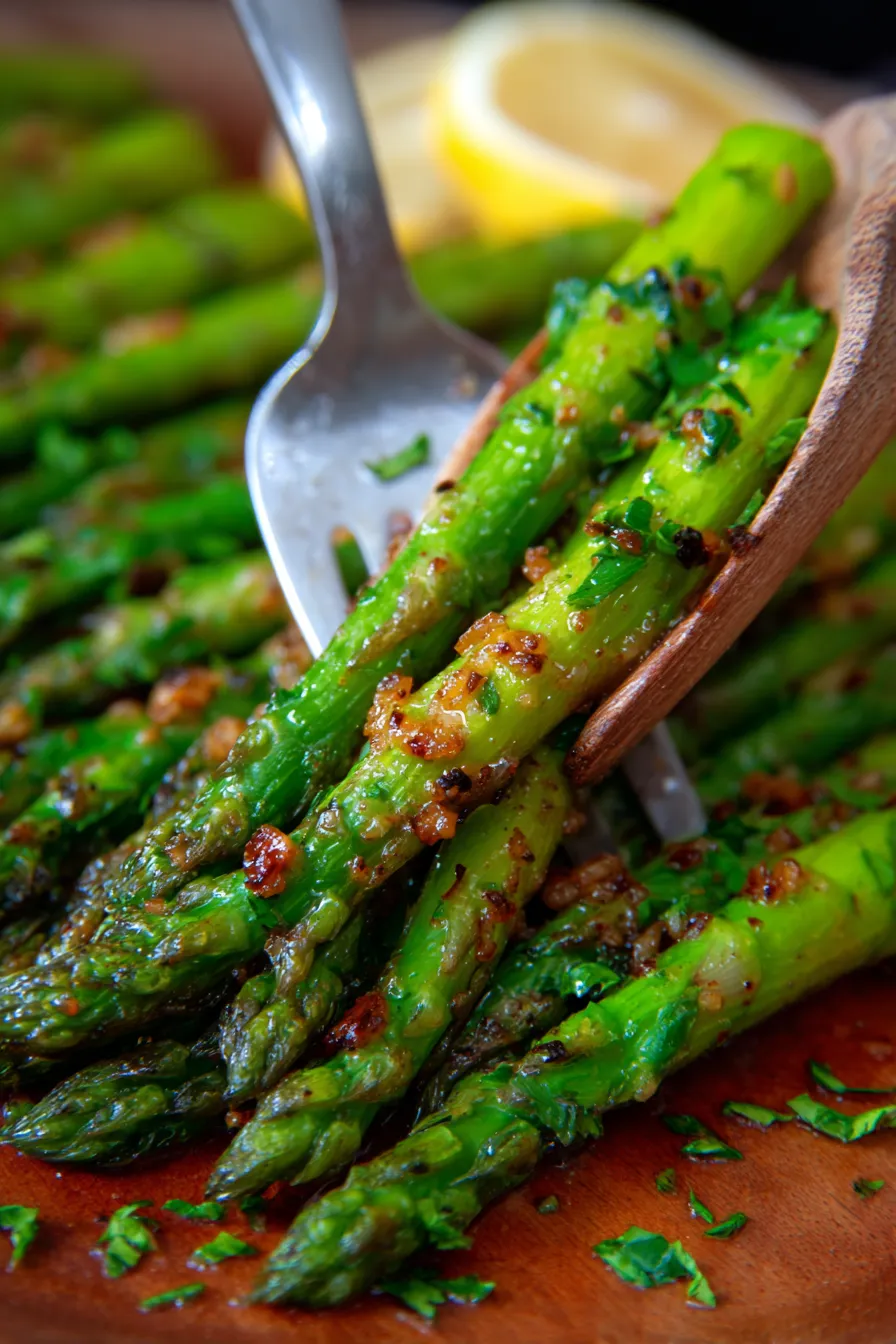 Dijon Roasted Garlic Asparagus-serving-bowl