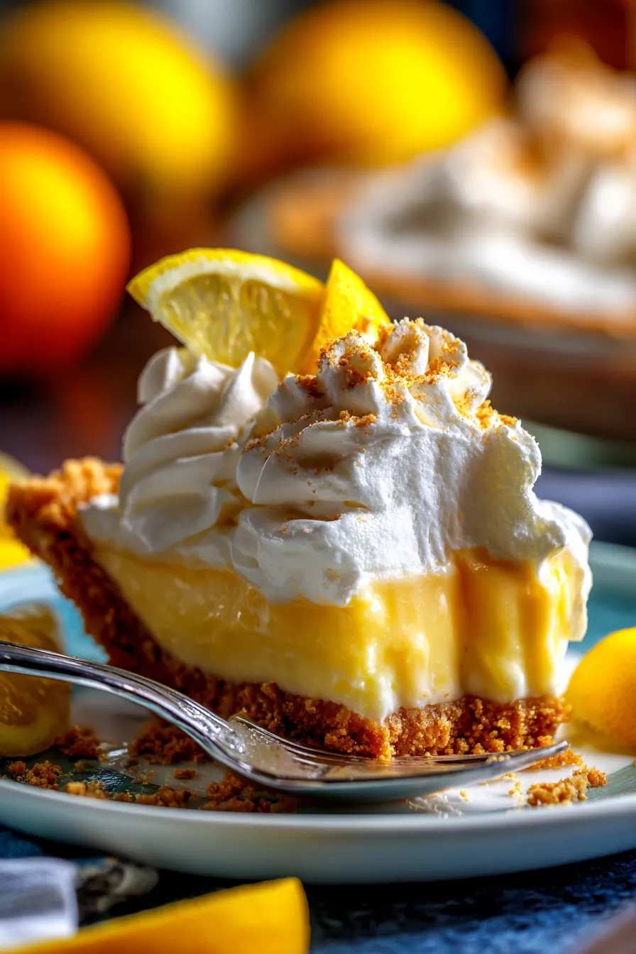 Easy Lemon Cream Pie ingredients overhead