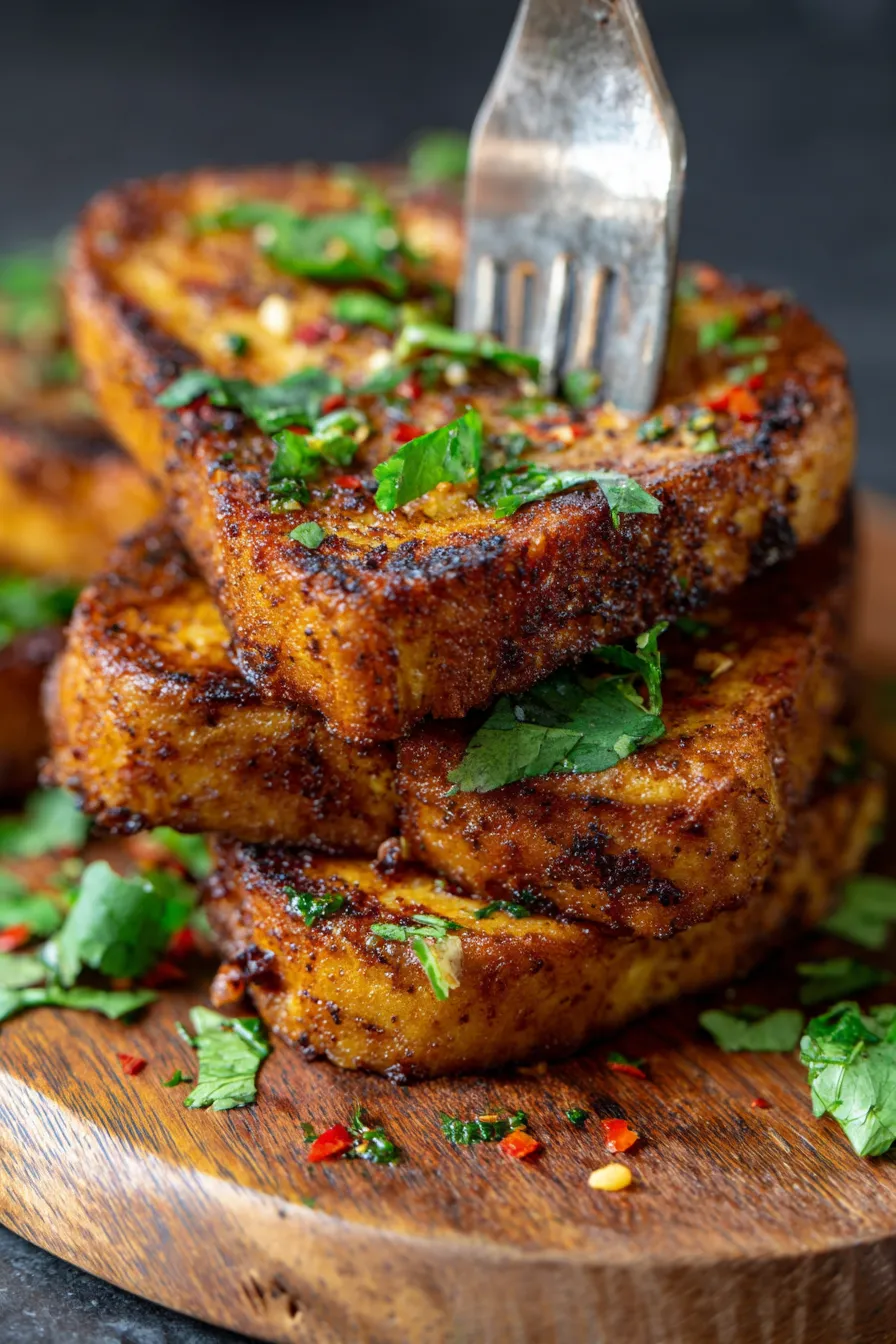 Fitness Masala French Toast Indian Recipes | Healthy Breakfast-serving-platter