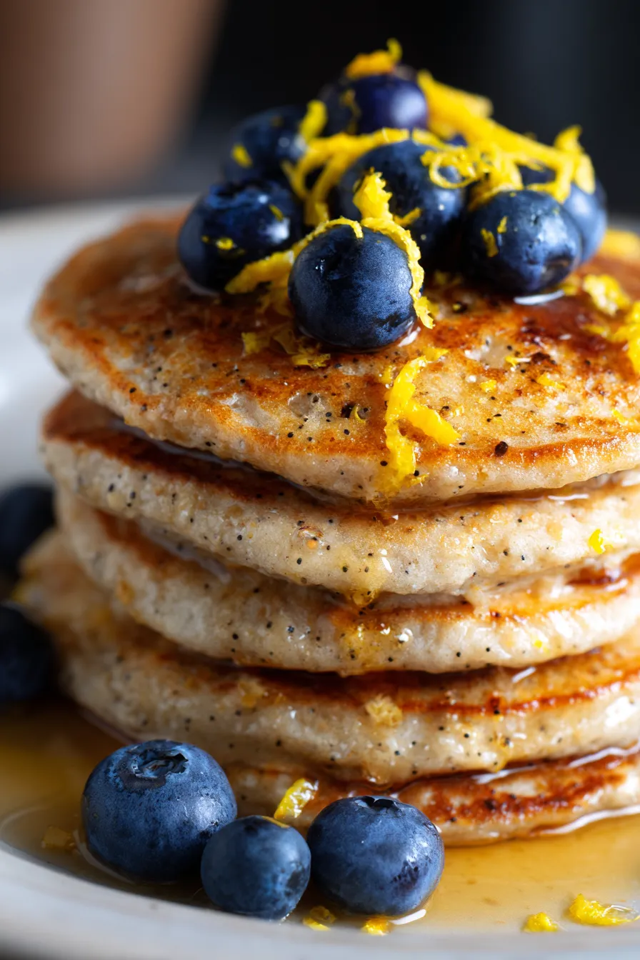 Fluffy Lemon Poppyseed Pancakes-texture-cross-section
