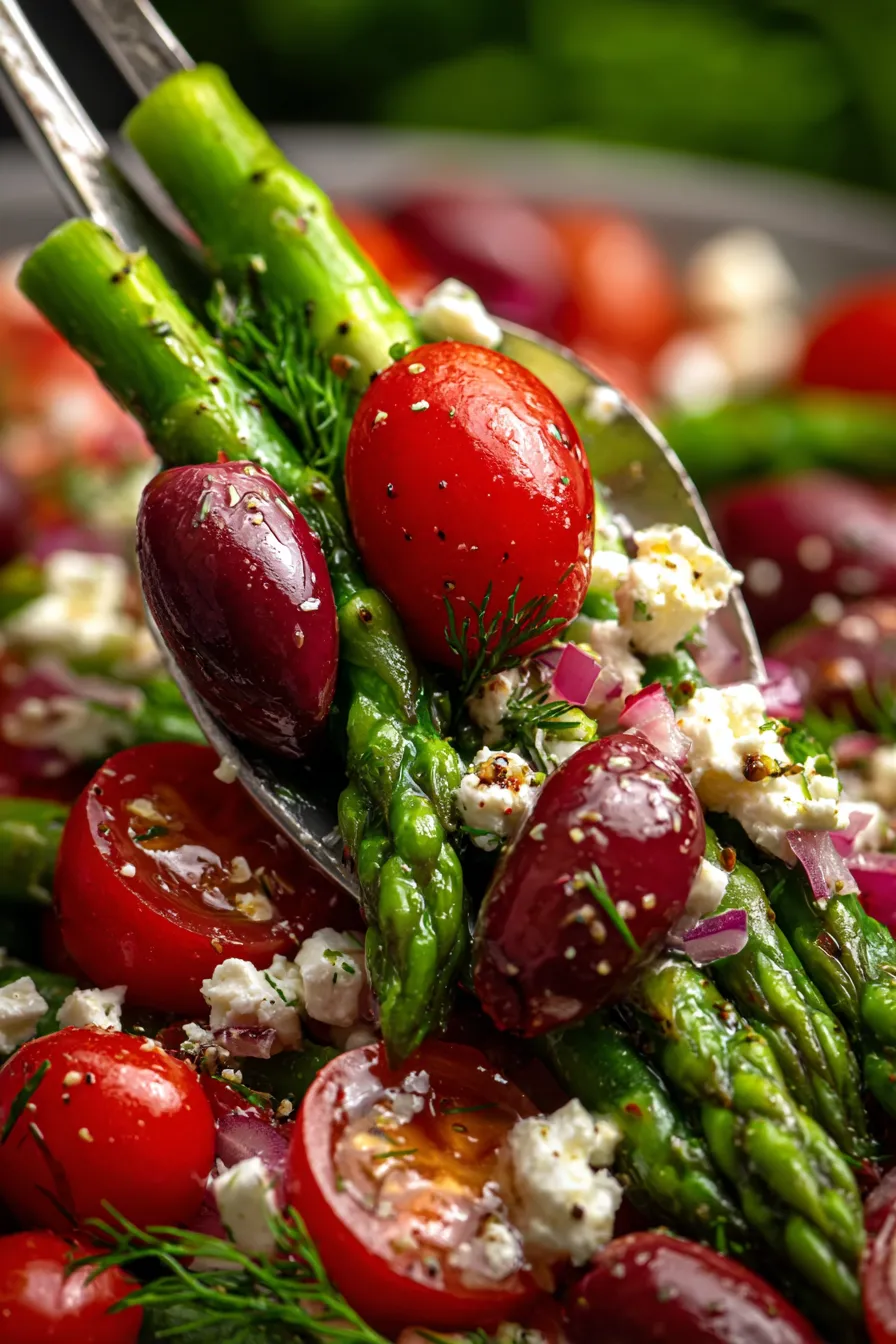 Greek Asparagus Salad • Olive & Mango - serving - bowl