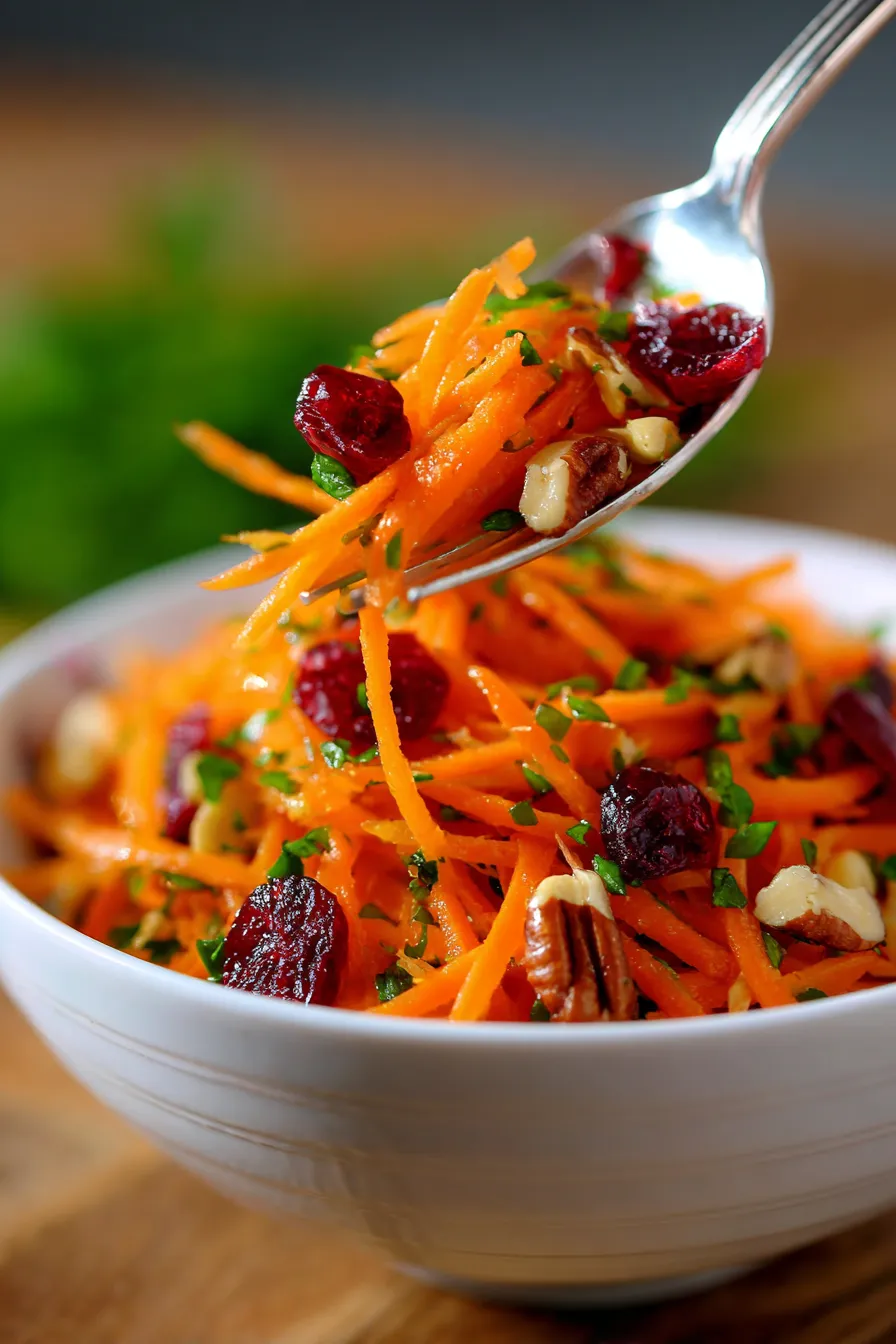Healthy apple carrot salad plating