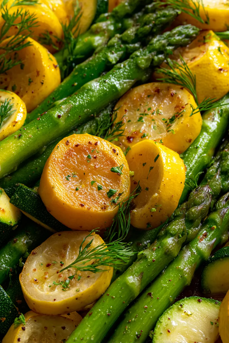healthy asparagus zucchini squash-serving-fresh