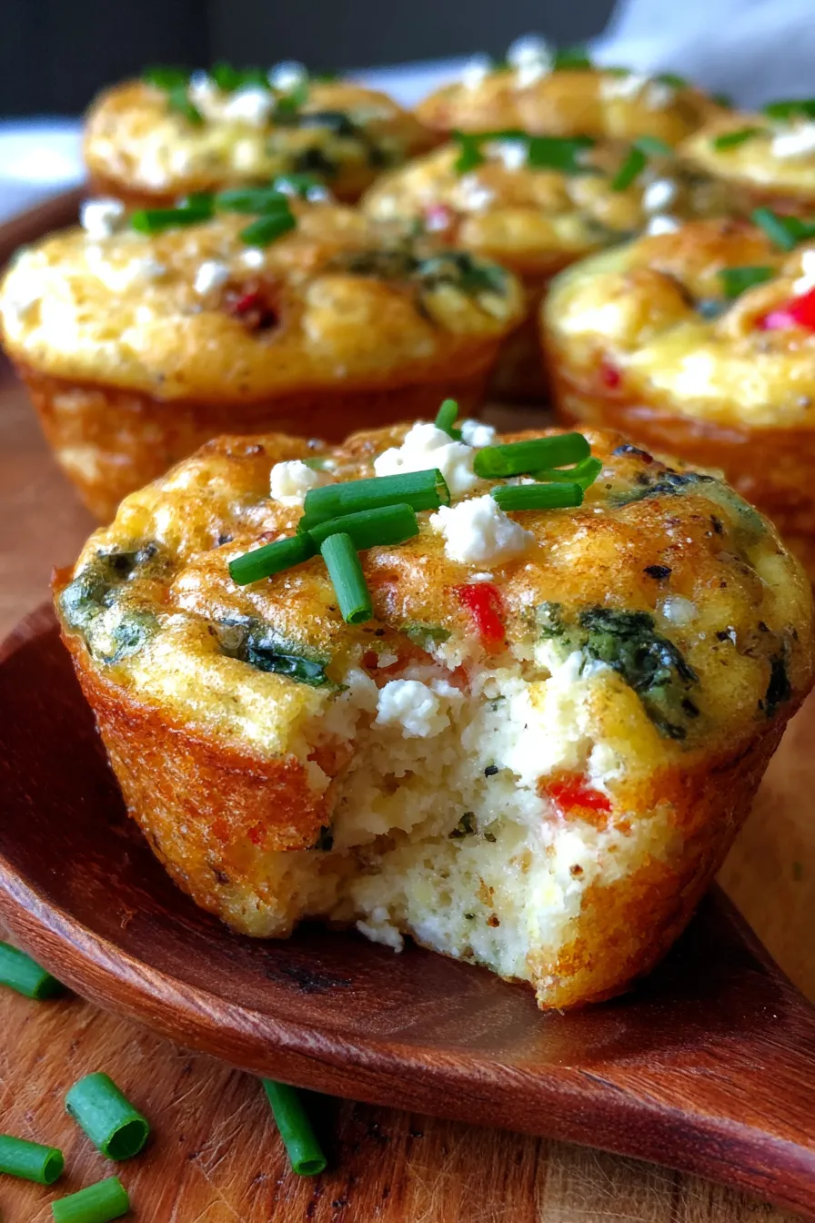 Healthy breakfast meal prep egg muffins in a container vibrant colors
