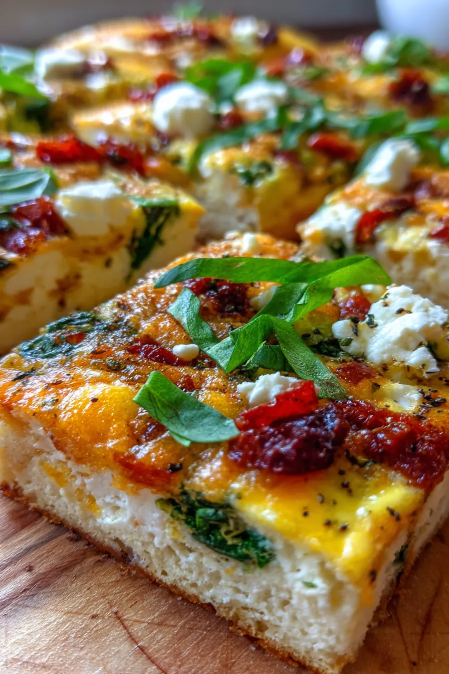 Healthy Frittata - vibrant vegetables - close up