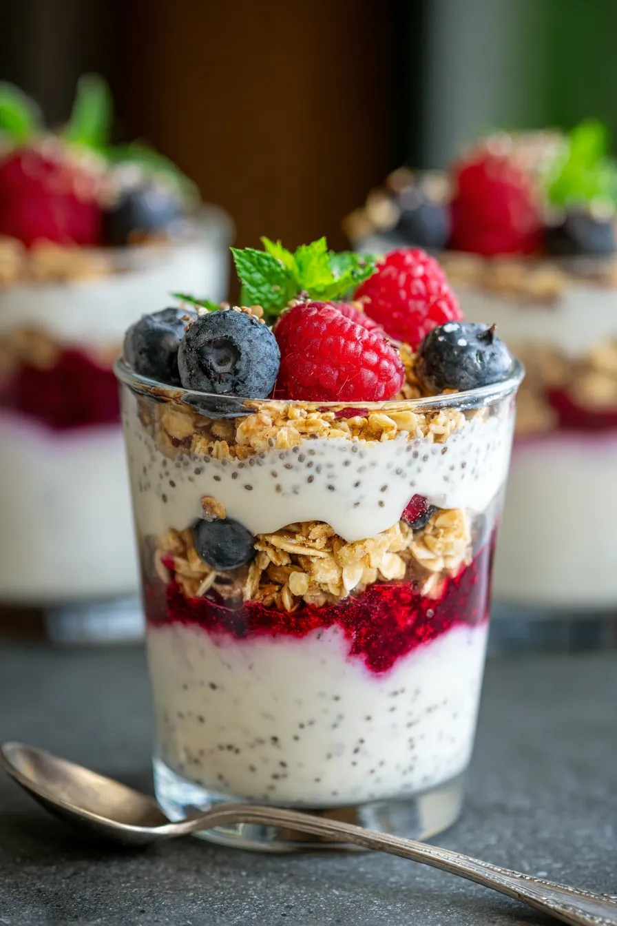 High Protein Breakfast - jars - meal prep - overhead shot