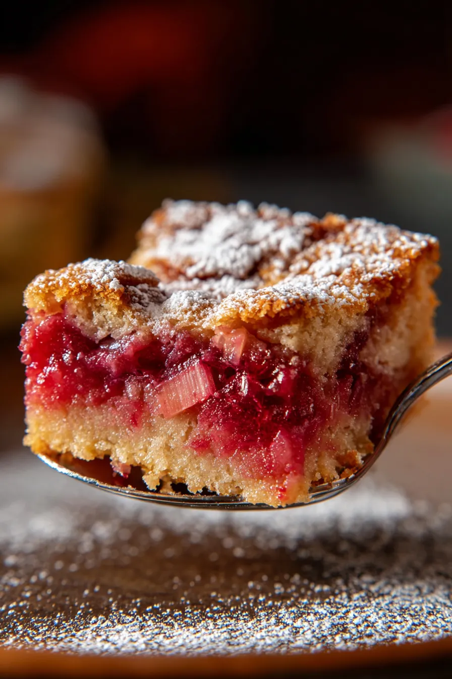 Homemade rhubarb pudding