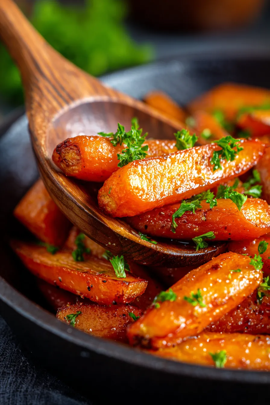 Honey Garlic Carrots-texture-closeup