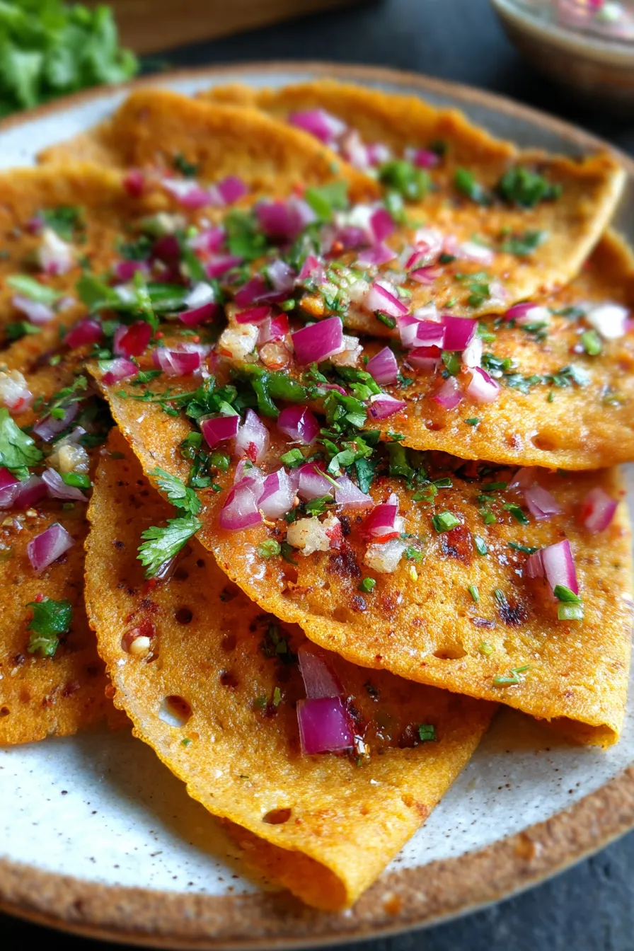 Indian breakfast chilla with chutney