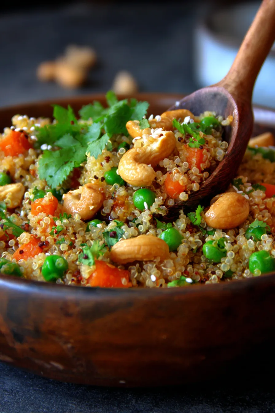 Indian breakfast - healthy - quinoa - garnished with cilantro
