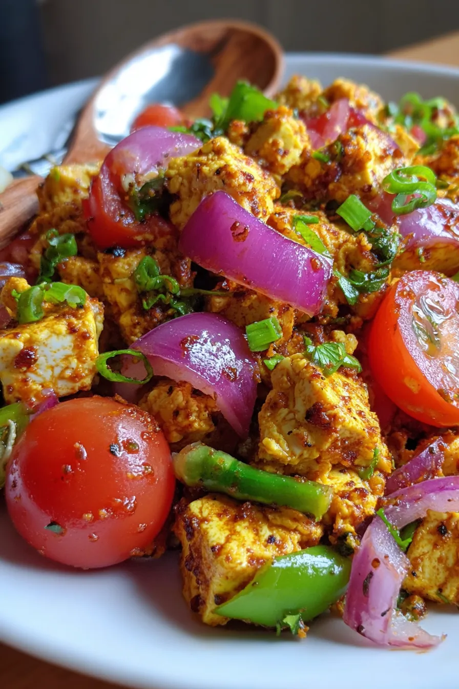 Indian breakfast paneer scramble texture
