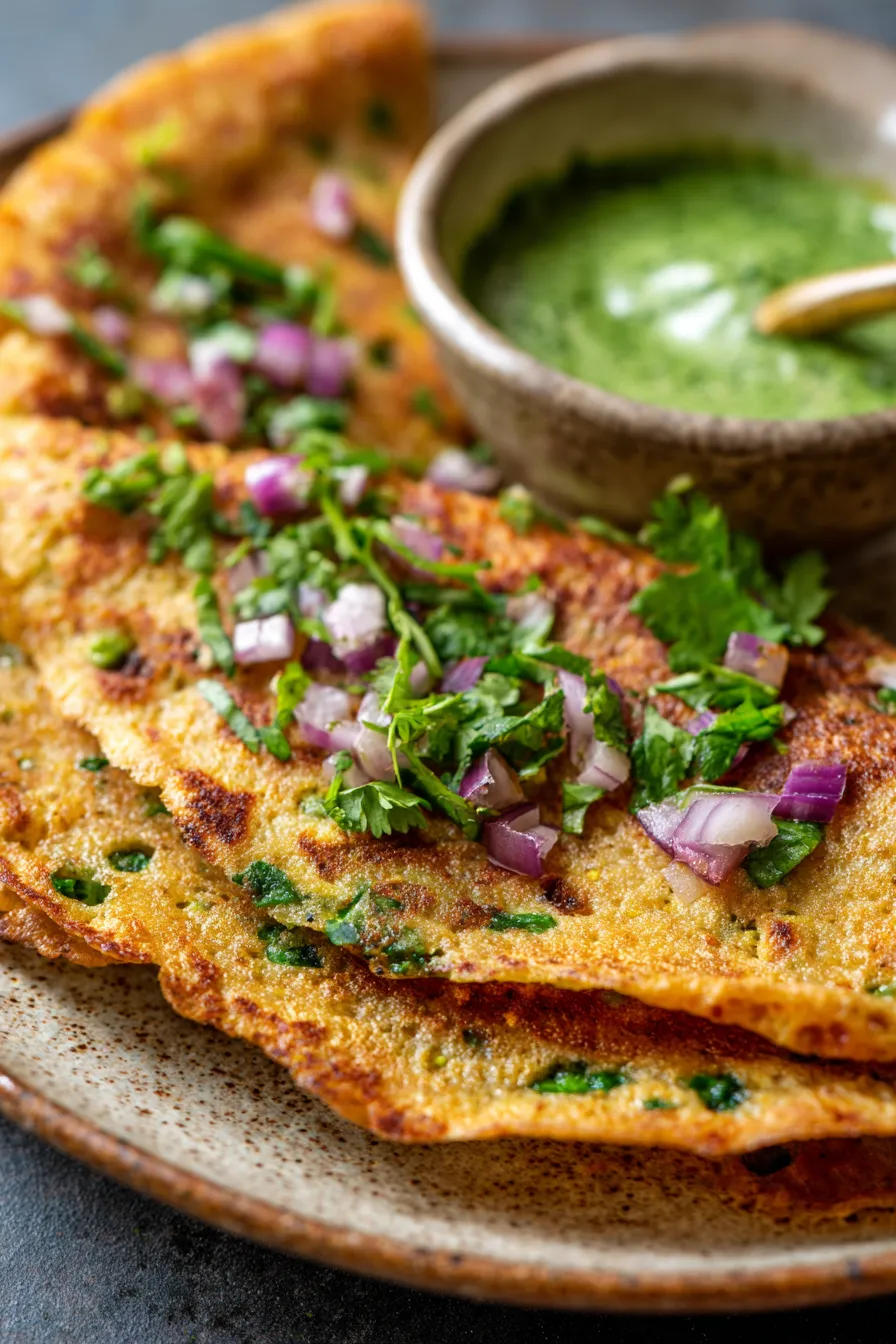 Indian Chilla cooking pan overhead