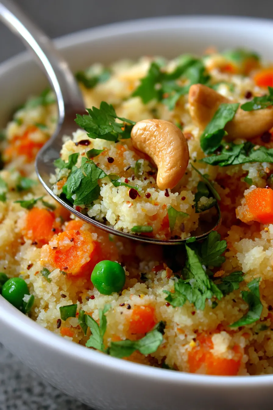 Indian semolina breakfast, vibrant spices
