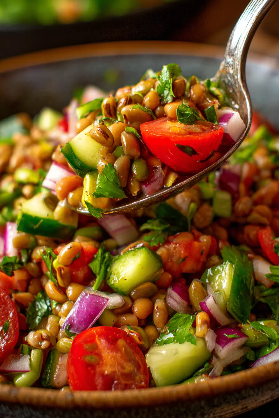 Indian Sprouted Moong Salad serving suggestion