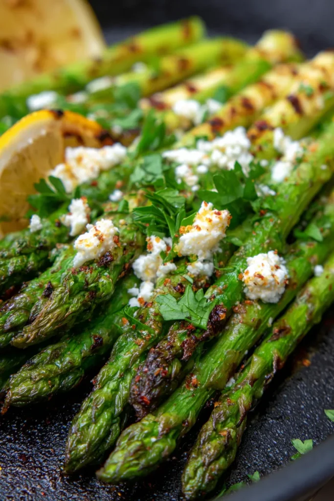 Bright & Zesty Lemon Feta Grilled Asparagus Side