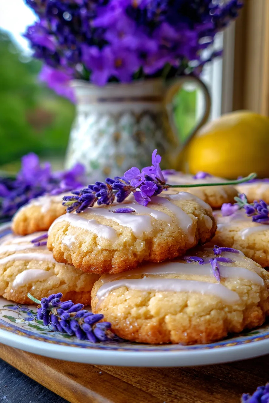 Lemon Lavender Cookies-glaze-drizzle