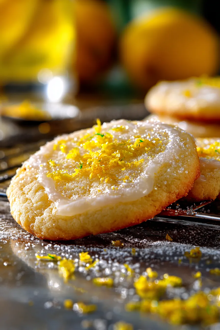 lemon sugar cookie recipe-texture-close-up-plate