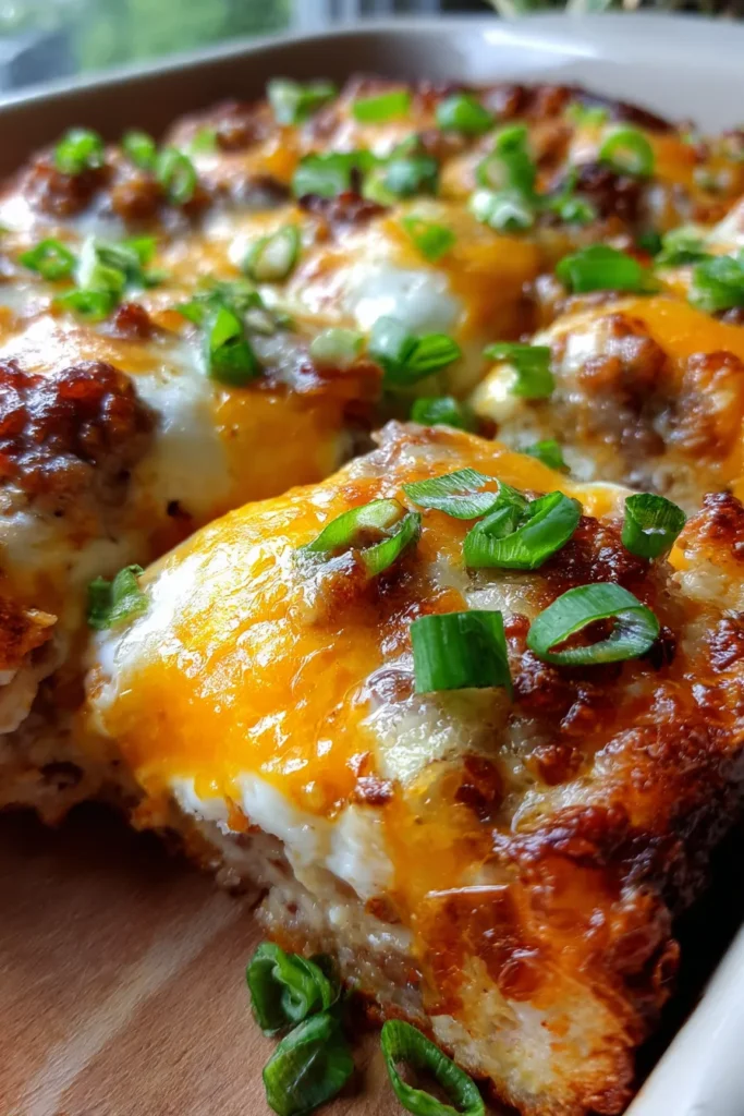 Low Carb Pancake Sausage Casserole | High Protein Breakfast