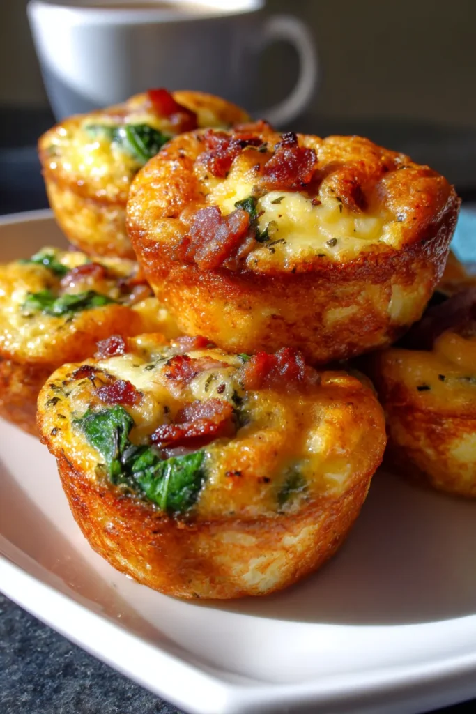 Low Carb Turkey Bacon Egg Bites | High Protein Breakfast Prep