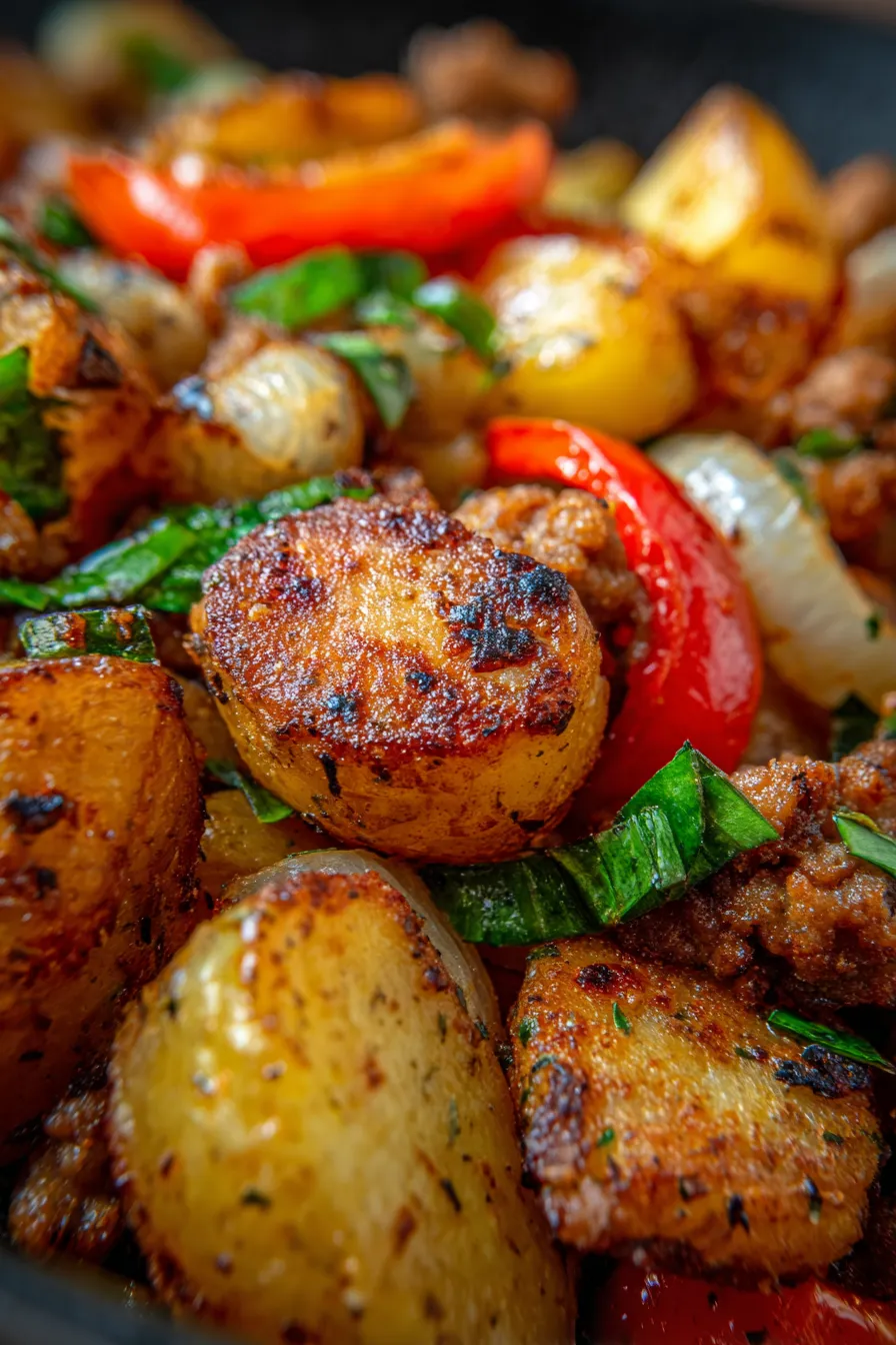 Make-Ahead Sausage & Veggie Hash-texture-closeup