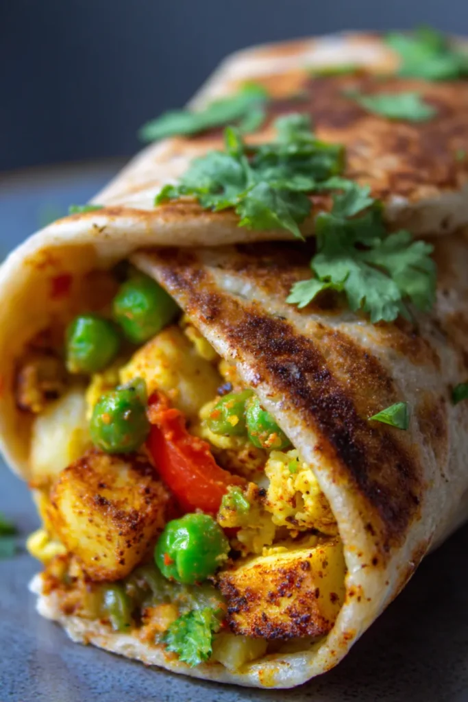 High-Protein Indian Breakfast Burrito | Flavorful & Easy Recipe
