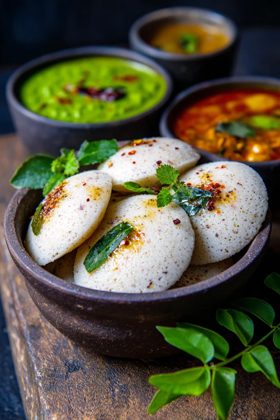 One-Pot Ragi Idli Indian Recipes | Healthy Breakfast-plate-topdown