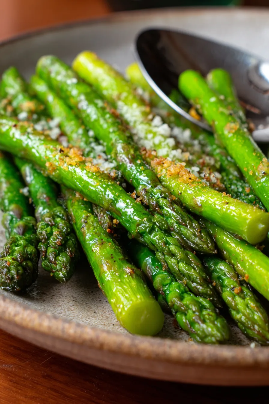 Oven Roasted Asparagus-garnished-lemon