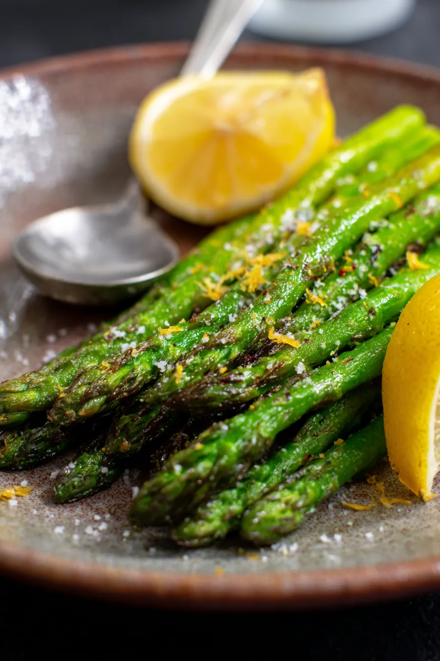 Oven Roasted Asparagus-texture-closeup